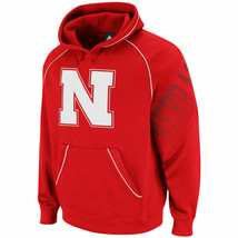 NWT New Nebraska Cornhuskers adidas Red Hoops Hooded Size Small Sweatshirt - £35.15 GBP