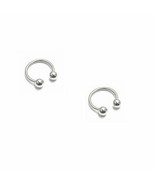 Barbell Horseshoe Silver Tone Stainless Steel Unisex Earrings Lip Ear No... - £6.68 GBP