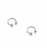 Barbell Horseshoe Silver Tone Stainless Steel Unisex Earrings Lip Ear No... - $11.71 CAD
