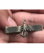 Vintage Silver Tone Fishing Fly Lure Tie Clip Bar 1.5&quot; Long - £11.05 GBP