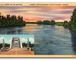 Santian Ponte Tramonto W Insetto Oregon Coast Autostrada O Unp Lino Post... - $6.76