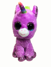 TY Beanie Boos ROSETTE Purple Unicorn 6&quot; Plush Animal Toy 2020 Sparkle Eyes - £9.55 GBP