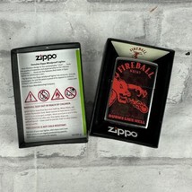 ZIPPO 49308 Fireball Whisky Burns Like Hell Street Chrome Lighter New In... - £17.54 GBP