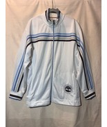 Timberland Men&#39;s SZ L White Blue Brown Zip Up Logo Track Jacket B22 - $942.26 MXN