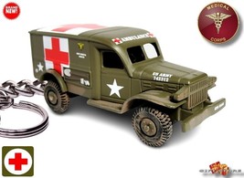  HTF KEYCHAIN DODGE WC54 MEDEVAC AMBULANCE WW2 KOREA MASH GREAT GIFT - $38.98