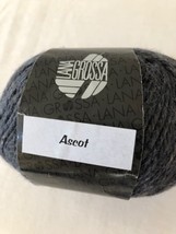 Lana Grossa Ascot - Aran Wt WOOL/ALPACA/RAYON Blend Yarn Color 07 Gray - £4.70 GBP
