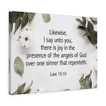 Express Your Love Gifts Scripture Canvas Angels of God Luke 15:10 Christian Wall - £110.78 GBP