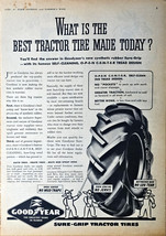 Good Year Best Tractor Tire Sure Grip Mud Traps 1943 Vintage Print Ad-WWII - $10.93