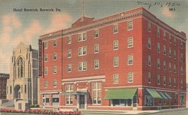 Hotel Berwich PA Pennsylvania Linen Postcard Vintage PM 1950 E35 - £2.53 GBP