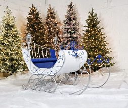 Zaer Ltd. Life-Size Metal Outdoor Victorian Christmas Santa Sleigh, Comm... - $2,195.00