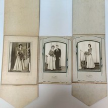 (3) Vintage 1940s/50s Chicago European-American Bride &amp; Groom B&amp;W Wedding Photos - £23.40 GBP