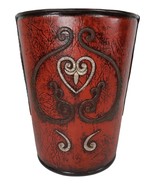 Western Cowgirl Red Valentines Love Heart Lace Scrollwork Waste Basket T... - £33.03 GBP