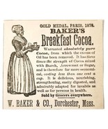 Walter Baker Breakfast Cocoa 1885 Advertisement Victorian Paris Expo 78 ... - $378.90 MXN