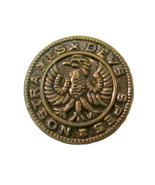 Vtg Brass Hessian Soldier Button Es Devs Spes Nostra Teutonic Eagle Appr... - $5.00