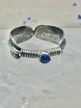 Feather ring blue lapis band southwest size 5 sterling silver women - $54.45
