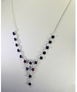 captivating Garnet 925 Solid Sterling Silver Red Necklace genuine indian... - $47.49 CAD