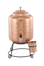 Hammered Utensils Copper Water Dispenser Pot Water Tank (Matka) Leak Proof 5 Ltr - £55.44 GBP