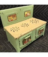 VINTAGE 1930&#39;s LITTLE ORPHAN ANNIE 3 BURNER METAL PLAY STOVE OVEN - £27.26 GBP