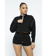 Women&#39;s Sporty Crop Top Sporty High-waist Shorts Set - €33,99 EUR