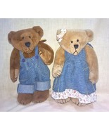 2 Bonita Bears Owen &amp; 1st Edition Kate with Wooden Tags  9&quot; Inches Tall - £19.62 GBP