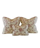 3 Pc Pillow Covers Designer P Kaufmann Waverly Red &amp; Cream Leaf Paisley ... - £48.48 GBP