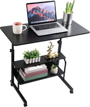 Veranda Office Desk Size 15.7 * 31.5 Inch, Black, Adjustable Mobile Laptop Desk - £41.42 GBP