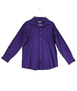 Kenneth Cole Reaction Men&#39;s 16.5 Wrinkle Free Button Purple Dress Shirt,... - $441.83 MXN