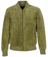 Suede Bomber Jacket Leather Men&#39;s Real Genuine Lambskin Stylish Handmade... - $2,597.41 MXN+