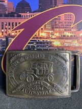 Vintage Henry Ford Detroit Record Model T Brass Belt Buckle stamped PC2020340010 - £13.37 GBP