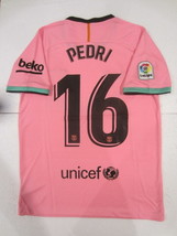 Pedri #16 FC Barcelona La Liga Stadium Pink Third Soccer Jersey 2020-2021 - £67.94 GBP