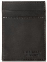 Bill Adler Belts Men&#39;s Crazy Horse Front-Pocket Wallet Black 100% Leather Clip  - £15.85 GBP