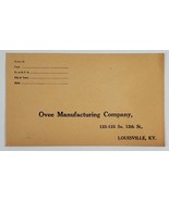 Ovee Manufacturing Company Louisville Kentucky Cover Envelope V8 - £6.22 GBP