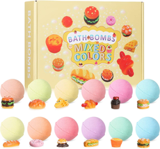 Loopeer 12 Pcs Bath Bombs Miniature Toys Scented Bath Fizzies Bath Bombs with Su - £28.63 GBP