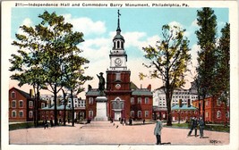 Postcard Independence Hall and Commodore Barry Monument, Philadelphia PA (B4) - £3.83 GBP