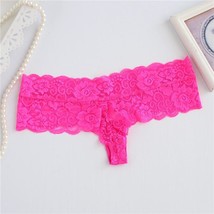 Floral Lace Wide Skirt Thong Panty - $76.72 MXN