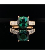 Green Tourmaline Diamond Ring 14 kt 2.80 tcw Certified $3,350 013309 - $1,574.10