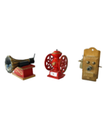 3 Dollhouse Miniatures Old-Timey Phone, Coffee Mill, Music Victrola 1:12... - £18.88 GBP