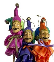 jester elf Mystical Fantasy ornaments on a stick set of 3 home decor - $29.69