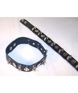 LEATHER SPIKED IRON CROSS NECKLACE CHOKER spike #297 - $6.64