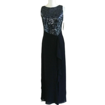 Lauren Ralph Lauren Cocktail Evening Dress Size 6 Sequin Long Formal Nav... - $149.76