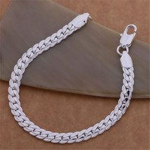 Silver Jewelry Men/Women Bracelet/Bangle 7.5&quot; Fashion Jewelry Bracelet - £7.84 GBP