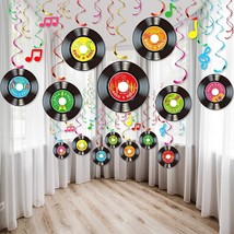 30 Pcs 1950'S Rock And Roll Music Party Decorations Record Note Cutout Wall Deco - £23.58 GBP