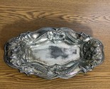 Antique  Wallace Bro’s Silverplate Elongated Oval Dish Poppies and Wheat - £21.32 GBP
