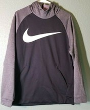 Nike Dri-fit Swoosh Hooded Sweatshirt Black And Gray SIze L Large - £17.92 GBP