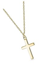 Minimalist Simple Flat Tiny Religious Latin Cross Pendant - $77.06