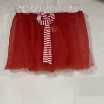 Girls Skirt Red White Holiday Candy Cane Bow Christmas Sheer  Size Small - £3.03 GBP