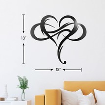 Vivegate Infinity Black Metal Heart Wall Decor Love Sign Plaque Steel 15&quot; x 13&quot; - $22.67