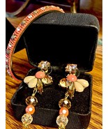 Apricot &quot;Reinvented&quot; Vintage Bling Dangle Earrings and Bracelet Set - £16.02 GBP