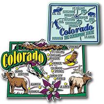Colorado Jumbo &amp; Premium State Map Magnet Set by Classic Magnets, 2-Piece Set, C - £7.54 GBP