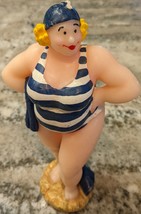 Candle Bathing Beauty in Blue Stripe Swimsuit 8&quot; Boston Warehouse Vintag... - £15.80 GBP